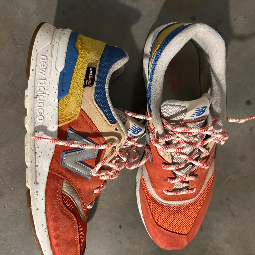 New Balance White and Red Sneakers